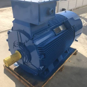 Industrial asynchronous electric motor prepared on a pallet