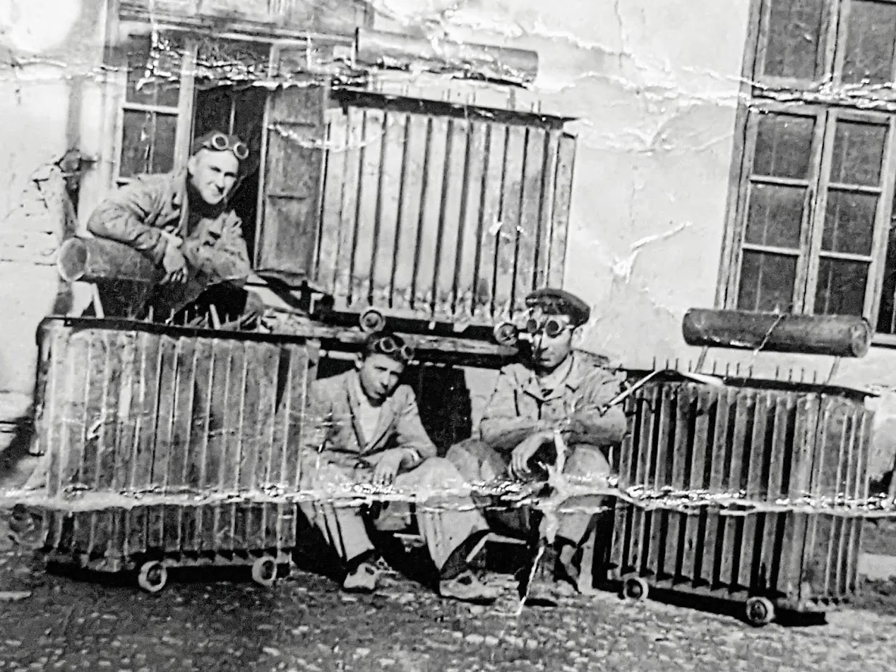 Minko Bochev with electric motors in a historic family workshop